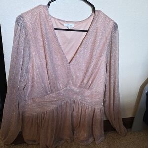 Maurices Shimmering Blush Blouse